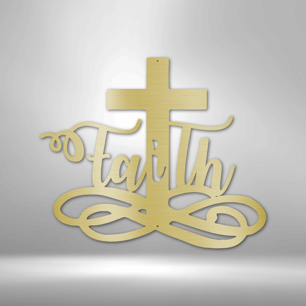 Faith Wall Art | Religious Gifts | Christian Gifts, Faith Cross - Steel Sign
