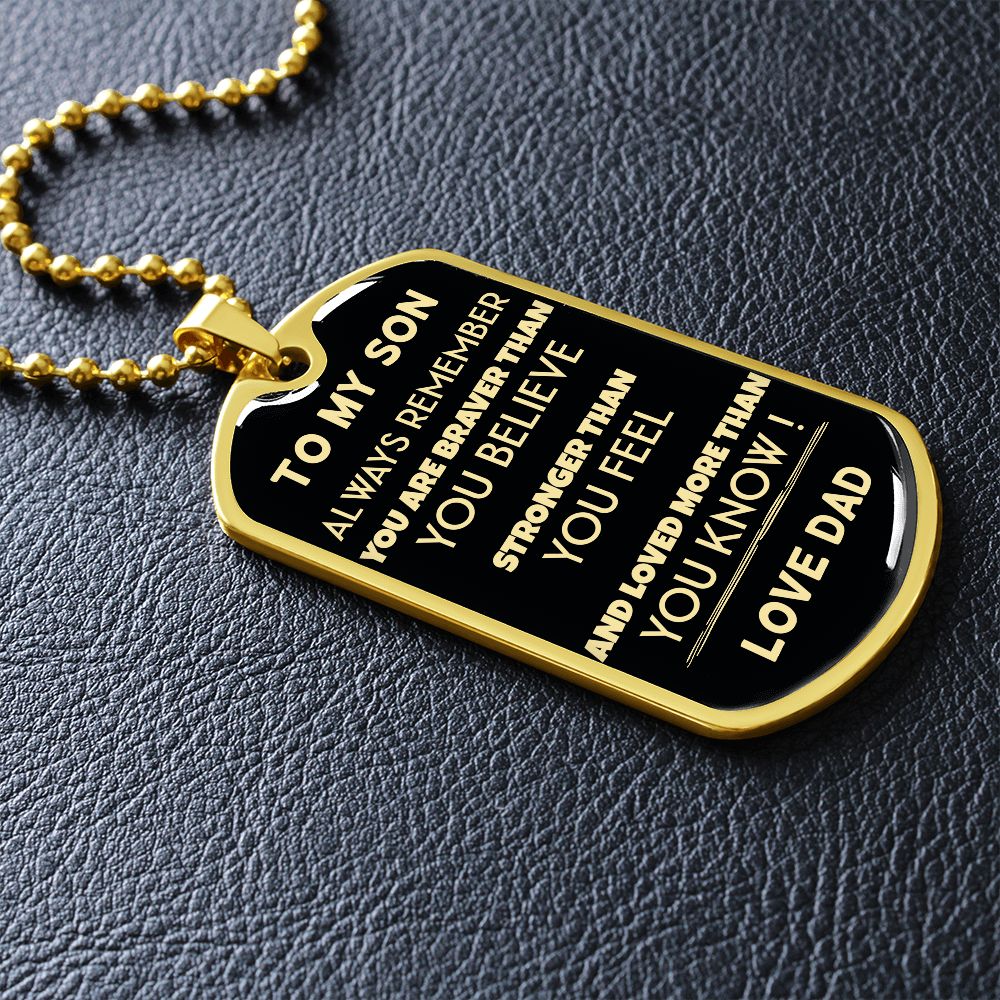 To My Son Dog Tag From Dad, Gift For My Son