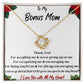 To My Bonus Mom Gift | Love Knot Necklace, Thank You for all you are to me!