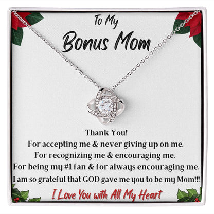 To My Bonus Mom Gift | Love Knot Necklace, Thank You for all you are to me!
