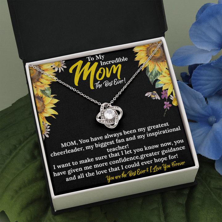 GIft For My BADASS Mom, Love Knot Necklace, Super Mom & Friend