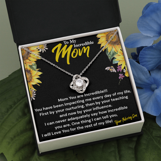 To My Incredible Mom|Necklace from Son, Gift for Mom on Mothers Day, Gift for Mom on Birthday.
